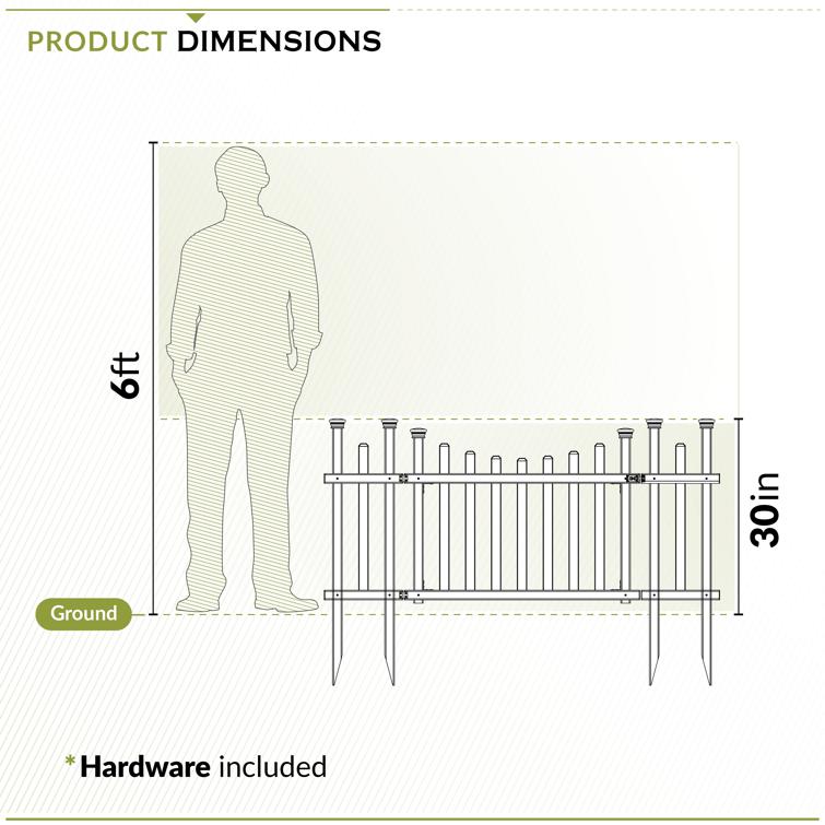 Washington Vinyl Gate Kit with Fence Wings (30in H x 60in W)